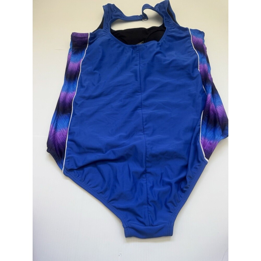 Catalina Women’s One Piece Swimsuit 2X 18W 20W Blue Purple Colorblock Plus Size
